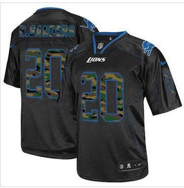 NEW Detroit Lions #20 Barry Sanders Black NFL Elite Camo Fashion Jersey NEW Detroit Lions #20 Barry Sanders Black NFL Elite Camo Fashion Jersey