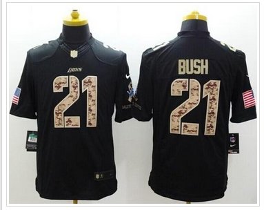 NEW Detroit Lions #21 Reggie Bush Black NFL Limited Salute to Service jersey NEW Detroit Lions #21 Reggie Bush Black NFL Limited Salute to Service jersey