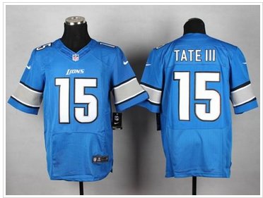 New Detroit Lions #15 Golden Tate III Blue Team Color NFL Elite Jersey