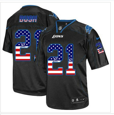 NEW Detroit Lions #21 Reggie Bush Black NFL Elite USA Flag Fashion Jersey NEW Detroit Lions #21 Reggie Bush Black NFL Elite USA Flag Fashion Jersey