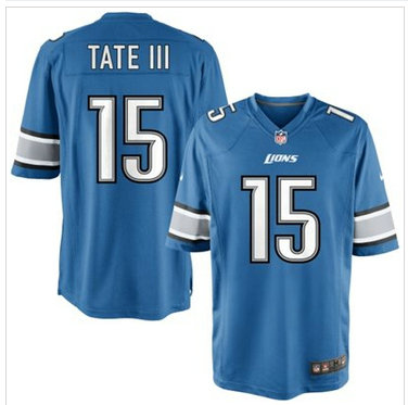 New NFL Detroit Lions 15 Golden Tate III Team Color Blue Game Jersey New NFL Detroit Lions 15 Golden Tate III Team Color Blue Game Jersey