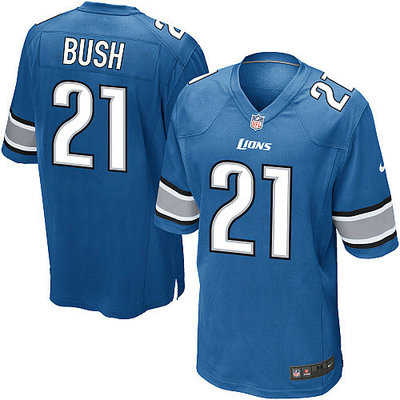 NEW NFL Detroit Lions 21 Reggie Bush Blue Jerseys (Game)