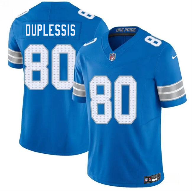 Men's Detroit Lions #80 Kyre Duplessis Blue 2026 F.U.S.E. Vapor Limited Stitched Jersey