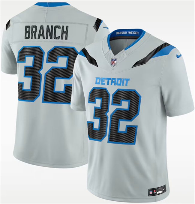 Men's Detroit Lions #32 Brian Branch Silver 2026 F.U.S.E. Rivalries Collection Limited Stitched Football Jerseys