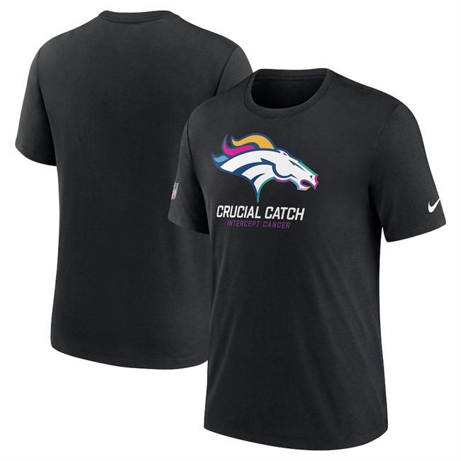 Men's Denver Broncos Black 2024 Crucial Catch T-Shirt Men's Denver Broncos Black 2024 Crucial Catch T-Shirt