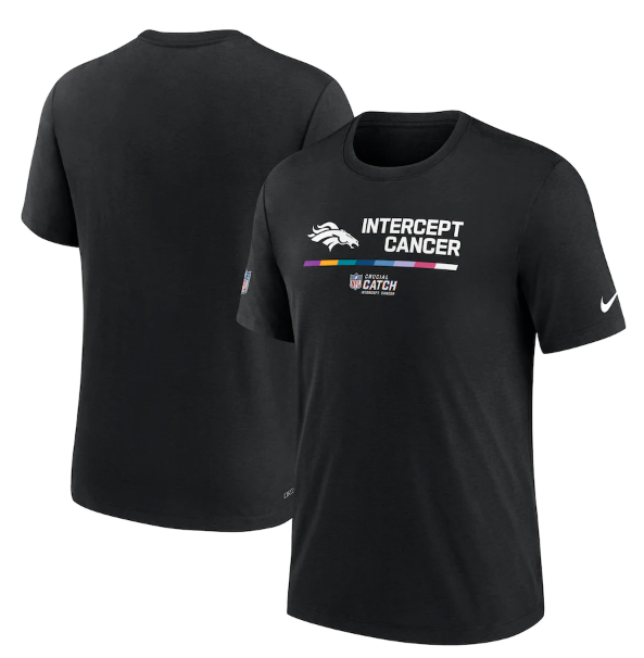 Men's Denver Broncos 2022 Black Crucial Catch Performance T-Shirt Men's Denver Broncos 2022 Black Crucial Catch Performance T-Shirt