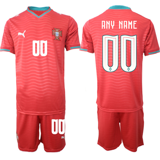 Men's Portugal Team Custom Red 2026 World Cup Home Soccer Jersey Suit Men's Portugal Team Custom Red 2026 World Cup Home Soccer Jersey Suit