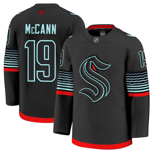 Men's Seattle Kraken #19 Jaden Schwartz Black Alternate Stitched Hockey Jersey