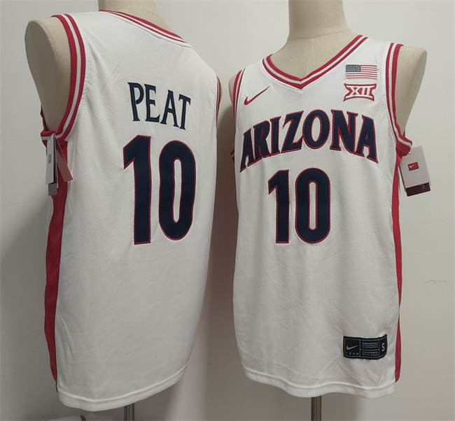 Men's Arizona Wildcats #10 Koa Peat White Stitched Jersey Men's Arizona Wildcats #10 Koa Peat White Stitched Jersey