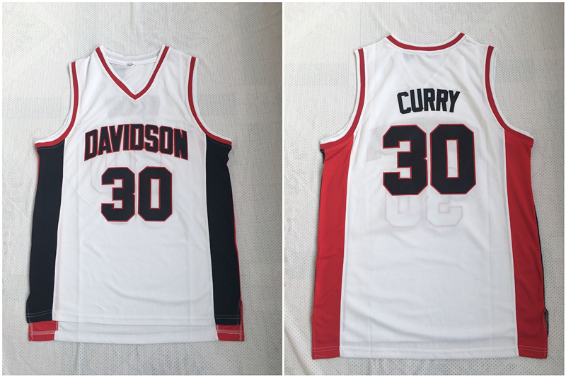 Davidson Wildcat 30 Stephen Curry White Stitched College Basketball Jersey Davidson Wildcat 30 Stephen Curry White Stitched College Basketball Jersey