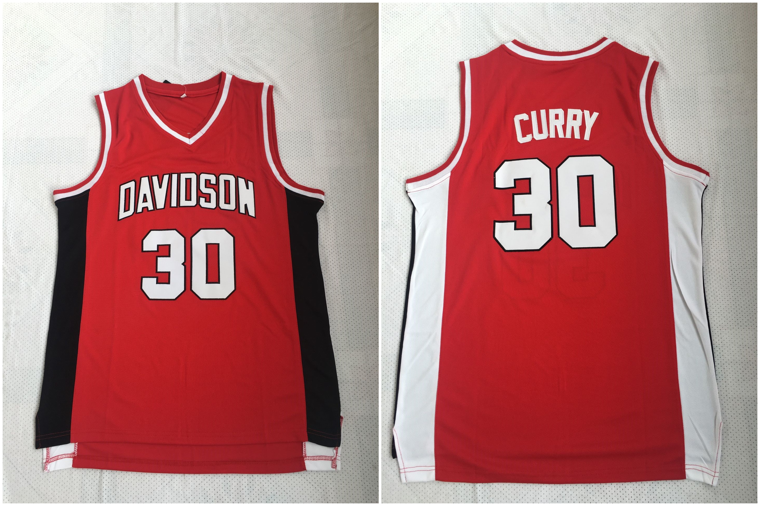 Davidson Wildcat 30 Stephen Curry Red Stitched College Basketball Jersey Davidson Wildcat 30 Stephen Curry Red Stitched College Basketball Jersey