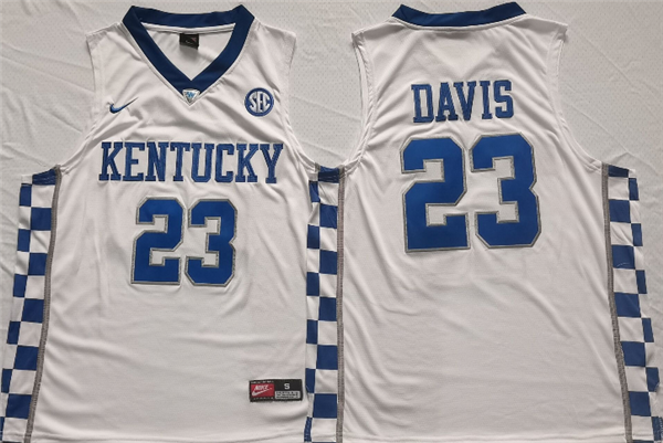 Men's Kentucky Wildcats #23 Anthony Davis White Stitched Jersey Men's Kentucky Wildcats #23 Anthony Davis White Stitched Jersey