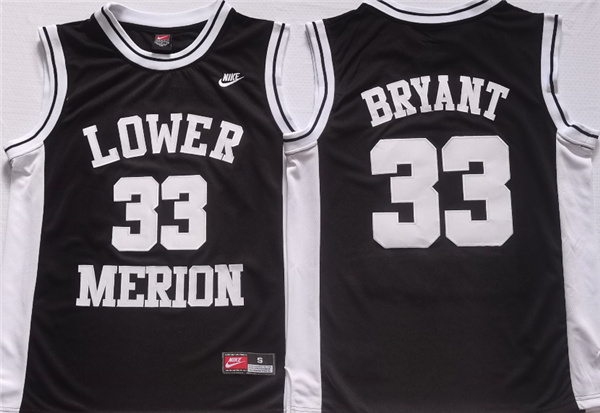 Men's Lower Merion #33 Kobe Bryant Black Stitched Jersey Men's Lower Merion #33 Kobe Bryant Black Stitched Jersey