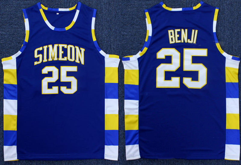 Men's Simeon Career Academy #25 Benji Royal Stitched Basketball Jersey