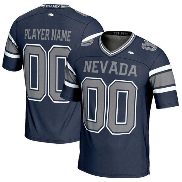 Men's Nevada Wolf Pack ACTIVE PLAYER Custom Navy Stitched Football Jersey Men's Nevada Wolf Pack ACTIVE PLAYER Custom Navy Stitched Football Jersey
