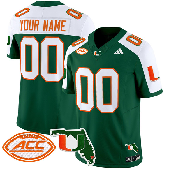 Men's Miami Hurricanes Active Player Custom Green Alternate 2024 F.U.S.E. Florida Patch Vapor Limited Stitched Football Jersey Men's Miami Hurricanes Active Player Custom Green Alternate 2024 F.U.S.E. Florida Patch Vapor Limited Stitched Football Jersey