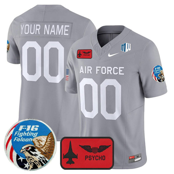 Men's Air Force Falcons Active Player Custom Gray 2025 F.U.S.E. 'Air Power Legacy Series' Vapor Limited Stitched Jersey Men's Air Force Falcons Active Player Custom Gray 2025 F.U.S.E. 'Air Power Legacy Series' Vapor Limited Stitched Jersey
