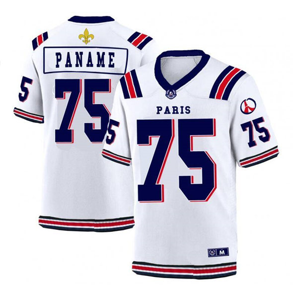 Men's Paris #75 Paname White Stitched Jersey Men's Paris #75 Paname White Stitched Jersey