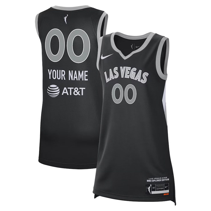 Youth Las Vegas Aces Active Player Custom Black Stitched Basketball Jersey Youth Las Vegas Aces Active Player Custom Black Stitched Basketball Jersey
