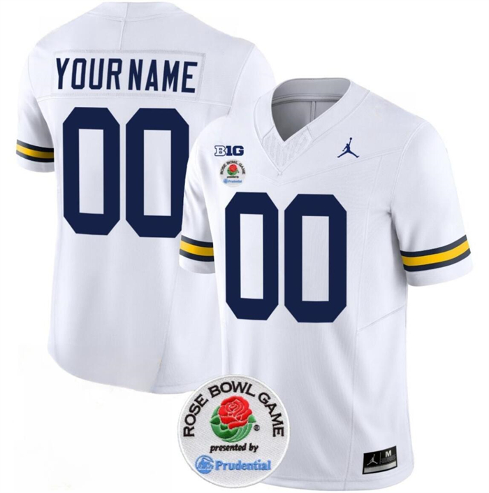 Men's Michigan Wolverines ACTIVE PLAYER Custom 2023 F.U.S.E. White Rose Bowl Patch Stitched Jersey Men's Michigan Wolverines ACTIVE PLAYER Custom 2023 F.U.S.E. White Rose Bowl Patch Stitched Jersey
