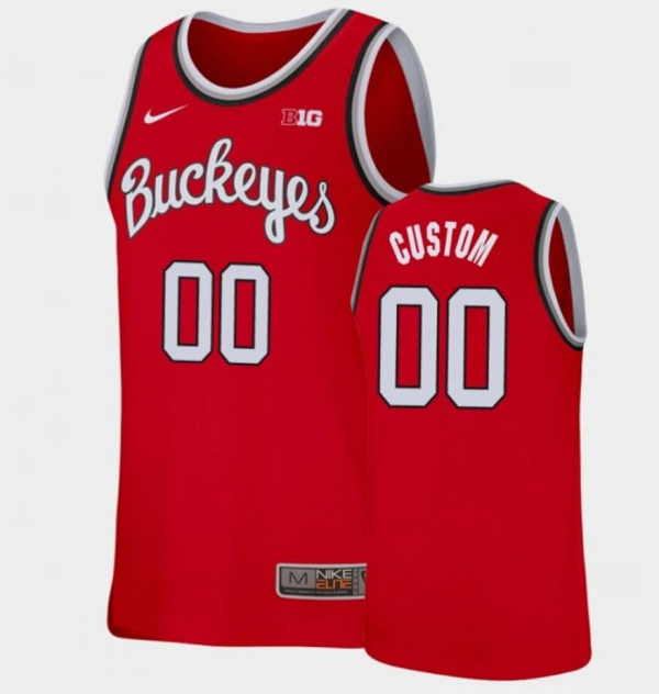 Men's Ohio State Buckeyes Customized Red Stitched Jersey Men's Ohio State Buckeyes Customized Red Stitched Jersey