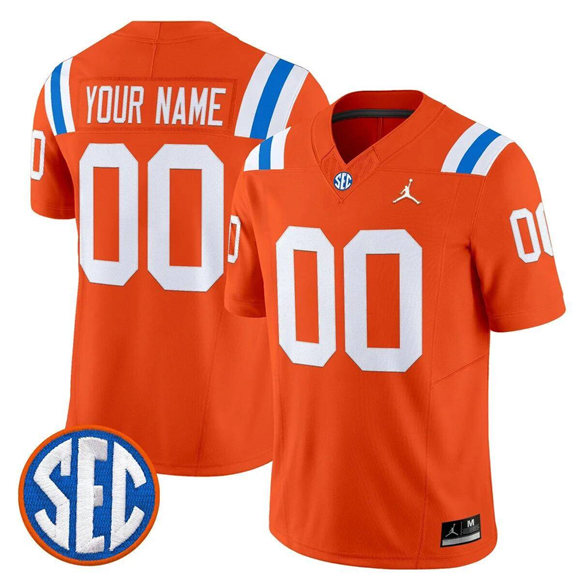 Men's Florida Gators ACTIVE PLAYER Custom Orange F.U.S.E. 1960s Throwback Vapor Limited Stitched Football Jersey
