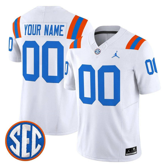 Men's Florida Gators ACTIVE PLAYER Custom White F.U.S.E. 1960s Throwback Vapor Limited Stitched Football Jersey