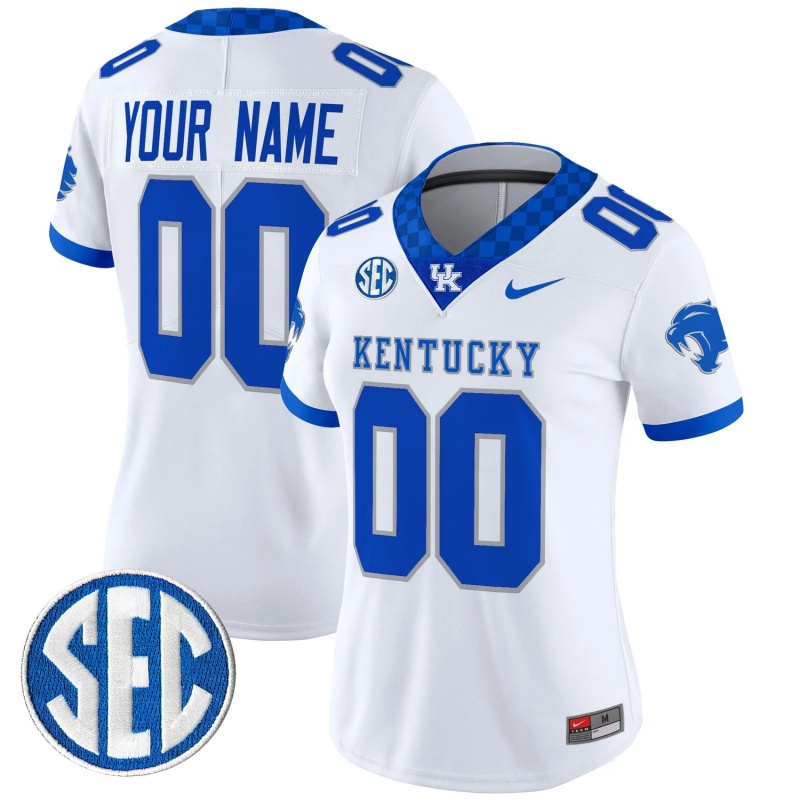 Custom Women Kentucky Wildcats White Vapor Limited Stitched Jersey Custom Women Kentucky Wildcats White Vapor Limited Stitched Jersey