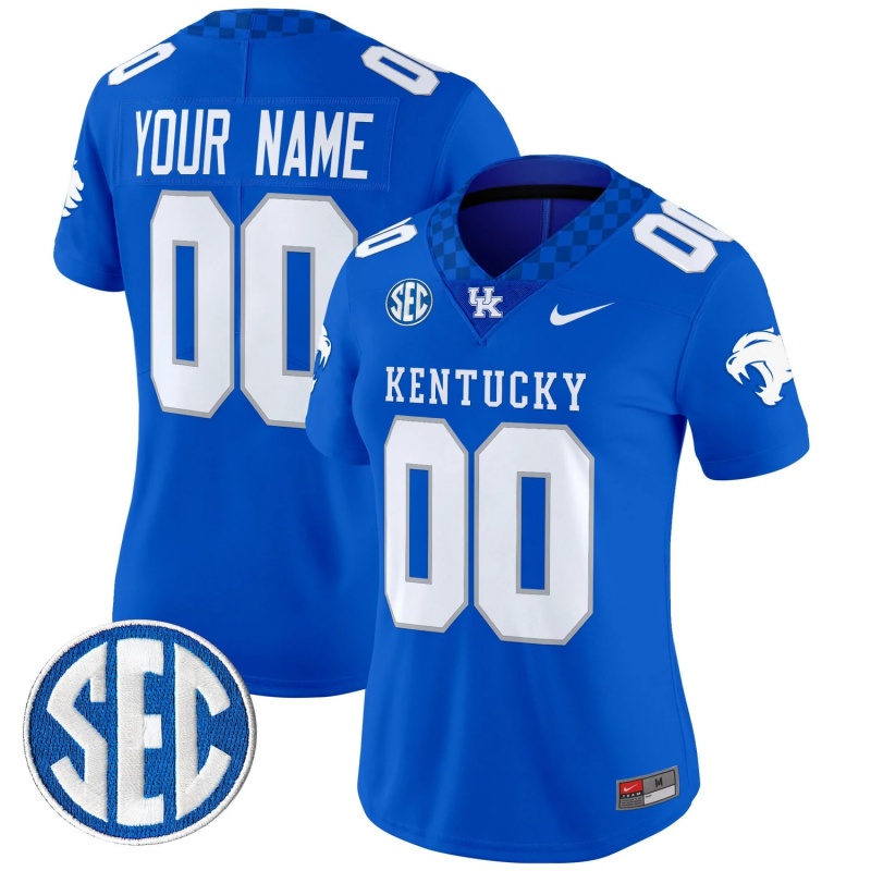 Custom Women Kentucky Wildcats Royal Vapor Limited Stitched Jersey Custom Women Kentucky Wildcats Royal Vapor Limited Stitched Jersey