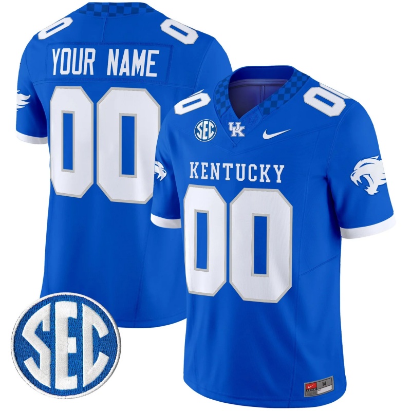 Custom Youth Kentucky Wildcats Royal Vapor Limited Stitched Jersey