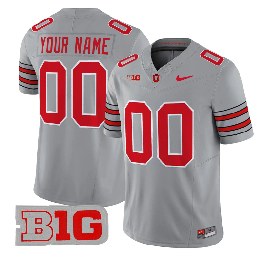 Men's Ohio State Buckeyes Active Player Custom Gray 2026 F.U.S.E. 'Tunnel Vision' Vapor Limited Stitched Football Jersey