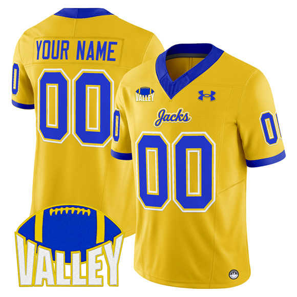 Men's South Dakota State Jackrabbits Active Player Custom Gold 2025 F.U.S.E. Vapor Limited Stitched Football Jersey Men's South Dakota State Jackrabbits Active Player Custom Gold 2025 F.U.S.E. Vapor Limited Stitched Football Jersey