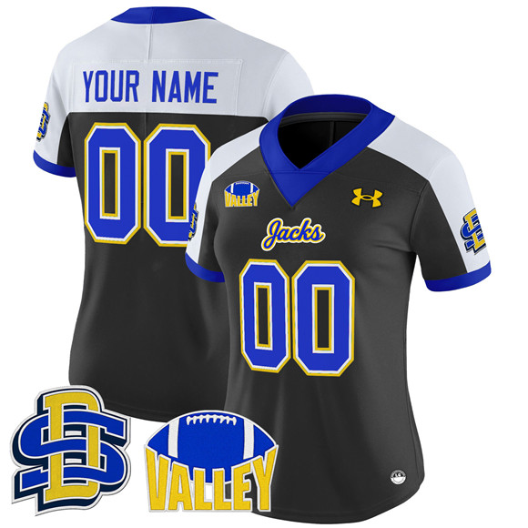 Women's South Dakota State Jackrabbits Active Player Custom Black Alternate 2025 F.U.S.E. Vapor Limited Stitched Football Jersey(Run Small)