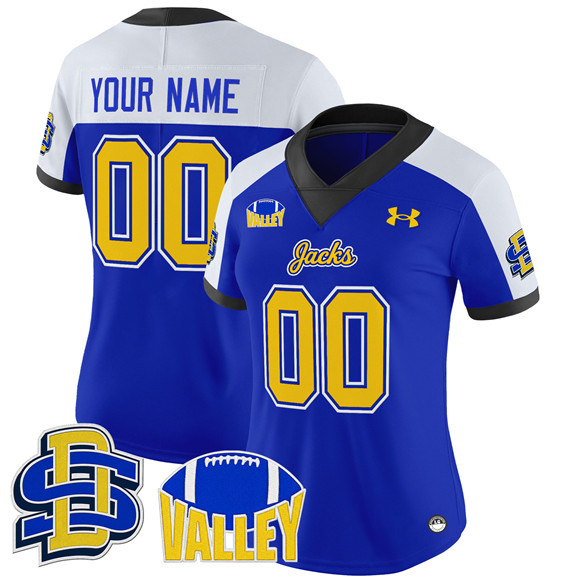 Women's South Dakota State Jackrabbits Active Player Custom Blue Alternate 2025 F.U.S.E. Vapor Limited Stitched Football Jersey(Run Small) Women's South Dakota State Jackrabbits Active Player Custom Blue Alternate 2025 F.U.S.E. Vapor Limited Stitched Football Jersey(Run Small)