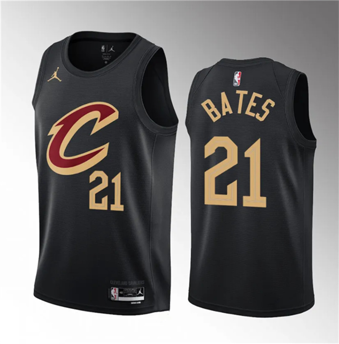 Men's Cleveland Cavaliers #21 Emoni Bates Black 2023 Draft Statement Edition Stitched Jersey Men's Cleveland Cavaliers #21 Emoni Bates Black 2023 Draft Statement Edition Stitched Jersey
