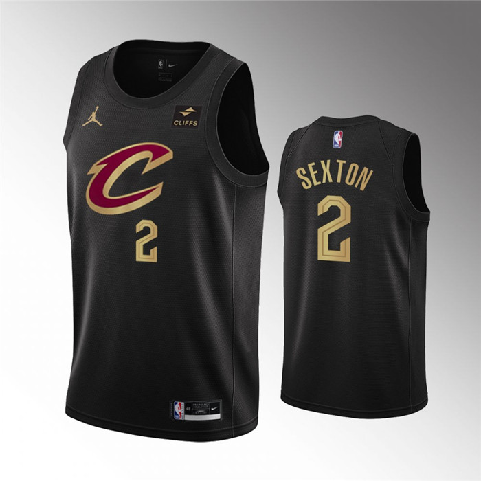 Men's Cleveland Cavaliers #2 Collin Sexton Black Statement Edition Stitched Basketball Jersey Men's Cleveland Cavaliers #2 Collin Sexton Black Statement Edition Stitched Basketball Jersey