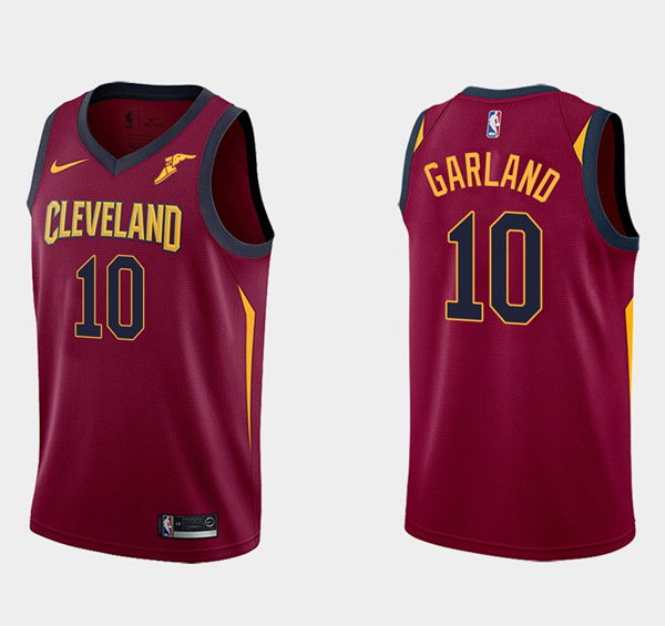 Men's Cleveland Cavaliers #10 Darius Garland Wine Red Icon Edition Stitched Basketball Jersey Men's Cleveland Cavaliers #10 Darius Garland Wine Red Icon Edition Stitched Basketball Jersey