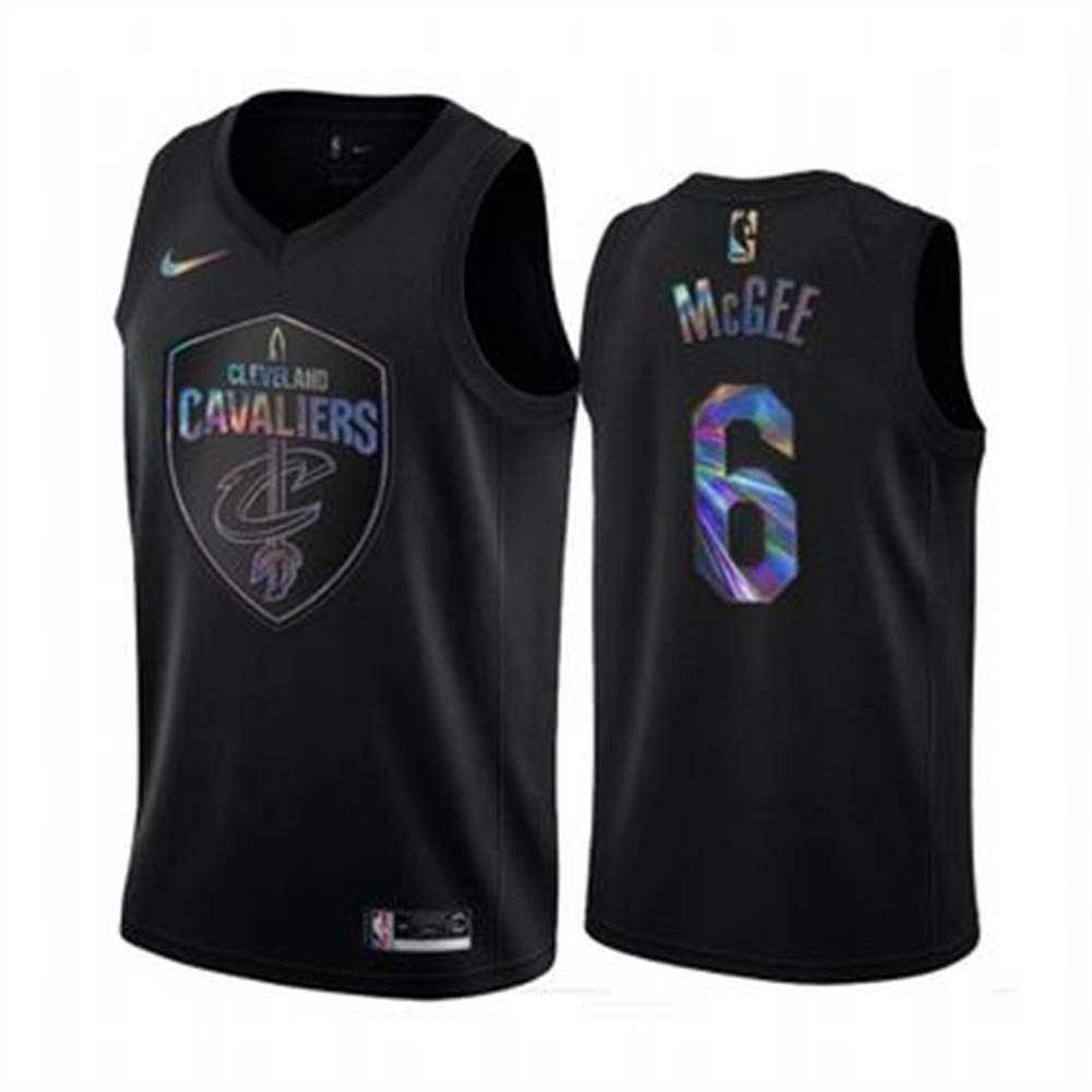 Nike Cavaliers #6 JaVale McGee Men's Iridescent Holographic Collection NBA Jersey - Black Nike Cavaliers #6 JaVale McGee Men's Iridescent Holographic Collection NBA Jersey - Black