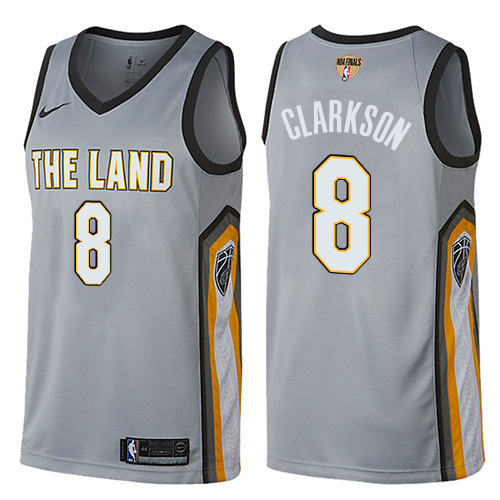 Nike Cavaliers #8 Jordan Clarkson Gray The Finals Patch NBA Swingman City Edition Jersey Nike Cavaliers #8 Jordan Clarkson Gray The Finals Patch NBA Swingman City Edition Jersey