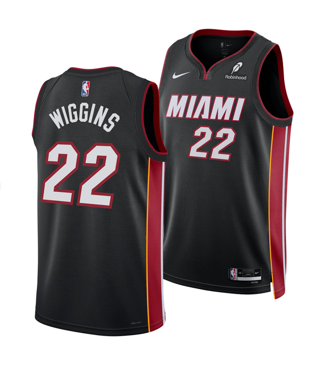 Men's Miami Heat #22 Andrew Wiggins Black 2025 Icon Edition Swingman Stitched Basketball Jersey Men's Miami Heat #22 Andrew Wiggins Black 2025 Icon Edition Swingman Stitched Basketball Jersey