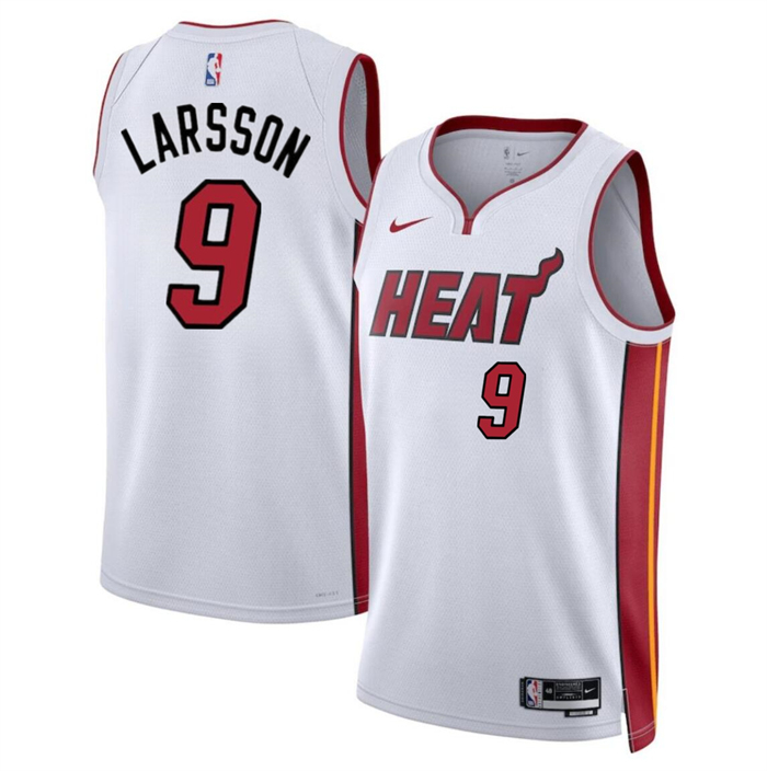 Men's Miami Heat #9 Pelle Larsson White 2024 Draft Association Edition Stitched Basketball Jersey Men's Miami Heat #9 Pelle Larsson White 2024 Draft Association Edition Stitched Basketball Jersey
