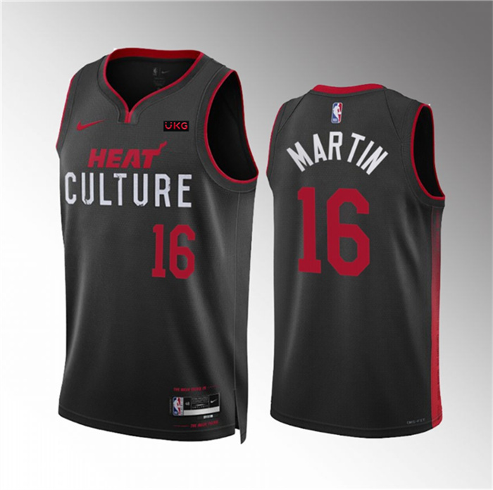 Men's Miami Heat #16 Caleb Martin Black 2023 24 City Edition Stitched Basketball Jersey Men's Miami Heat #16 Caleb Martin Black 2023 24 City Edition Stitched Basketball Jersey