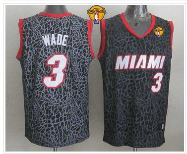 Miami Heat #3 Dwyane Wade Black Crazy Light Finals Patch Stitched NBA Jersey Miami Heat #3 Dwyane Wade Black Crazy Light Finals Patch Stitched NBA Jersey