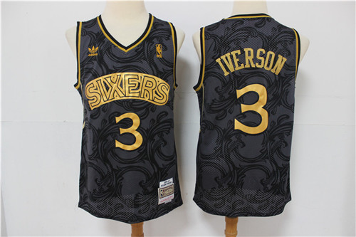 76ers 3 Allen Iverson Black Hardwood Classics Jersey 76ers 3 Allen Iverson Black Hardwood Classics Jersey