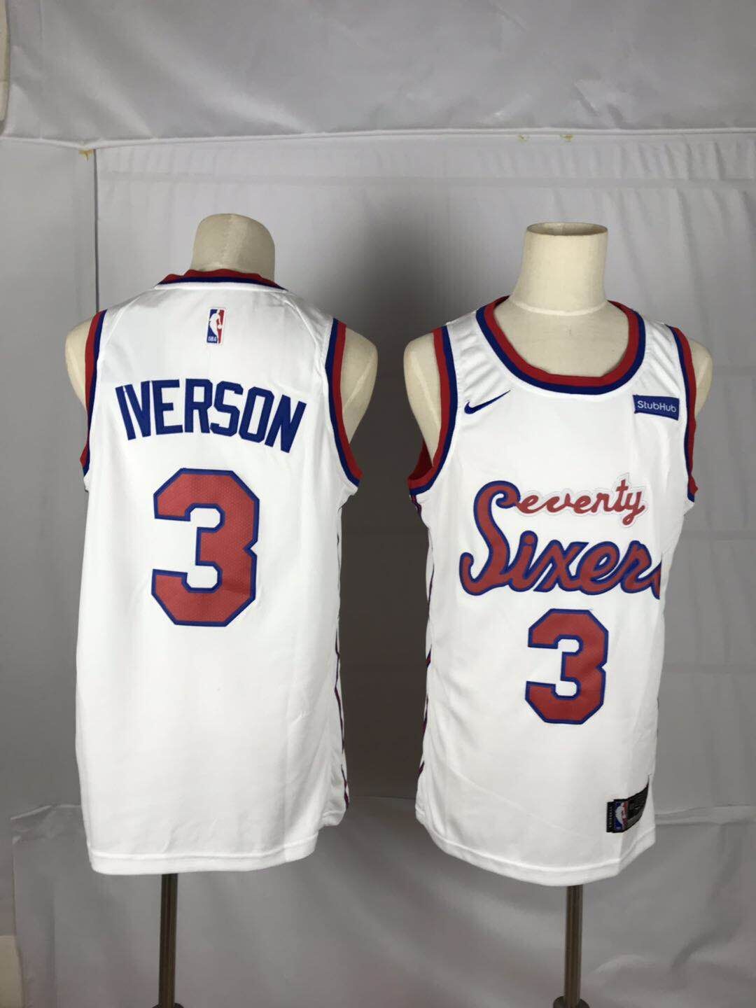 76ers 3 Allen Iverson White Nike Throwback Swingman Jersey 76ers 3 Allen Iverson White Nike Throwback Swingman Jersey