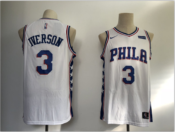 76ers 3 Allen Iverson White Nike Swingman Jersey 76ers 3 Allen Iverson White Nike Swingman Jersey
