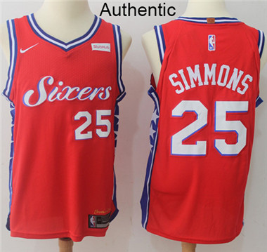 Nike 76ers #25 Ben Simmons Red NBA Authentic Jersey Nike 76ers #25 Ben Simmons Red NBA Authentic Jersey