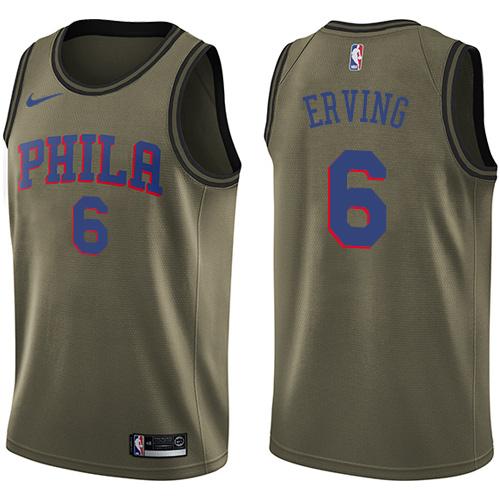 Nike 76ers #6 Julius Erving Green Salute to Service NBA Swingman Jersey Nike 76ers #6 Julius Erving Green Salute to Service NBA Swingman Jersey