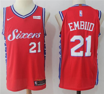 Nike 76ers #21 Joel Embiid Red Stitched NBA Swingman Jersey Nike 76ers #21 Joel Embiid Red Stitched NBA Swingman Jersey