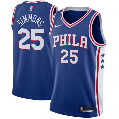 Nike 76ers #25 Ben Simmons Blue Stitched NBA Swingman Jersey Nike 76ers #25 Ben Simmons Blue Stitched NBA Swingman Jersey
